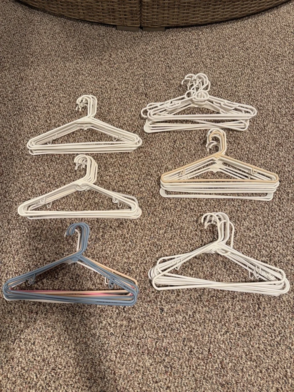 60 Assorted Plastic Clothing Hangers